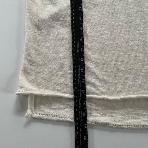 Free People Beach V-Neck Sweater Sz M Cream Slouchy Boho Lightweight Everyday - Picture 4 of 11